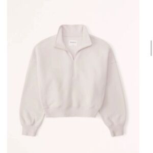 Abercrombie & Fitch essential Sunday half zip cropped tan
